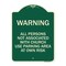 Signmission Warning All Persons Not Associated W/ Church Use Parking Area Own Risk Alum, 24" x 18", G-1824-22717 A-DES-G-1824-22717 - alternate 1